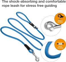 Curli Stretch Comfort Dog Leash Blue Medium