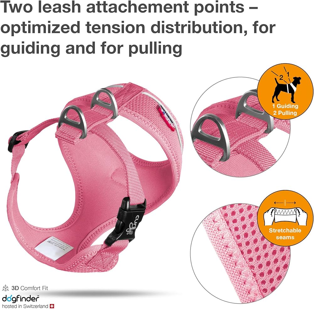Curli Basic Dog Harness Air-Mesh Pink Medium