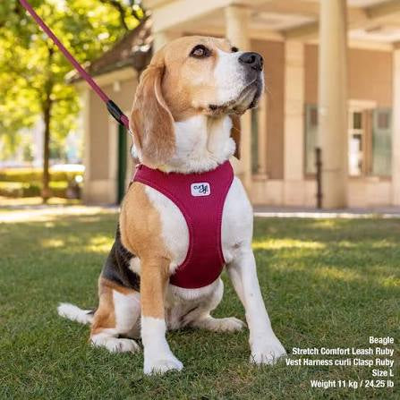 Curli Vest Dog Harness Clasp Air-Mesh Red Extra Small