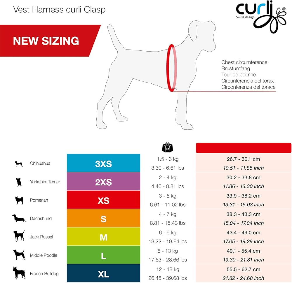 Curli Vest Dog Harness Clasp Air-Mesh Red Small
