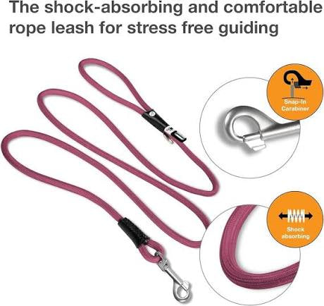 Curli Stretch Comfort Dog Leash Ruby Large