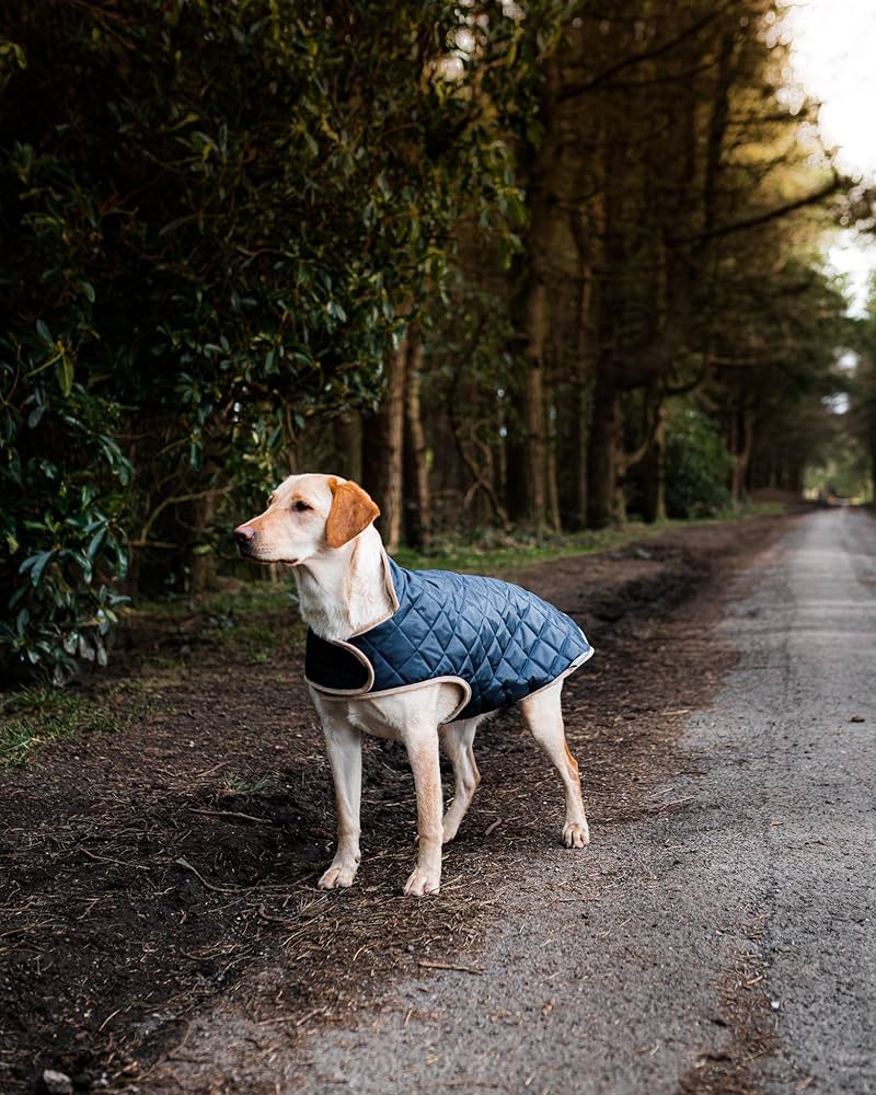 Danish Design Navy Quilted Dog Coat 40cm (16in)