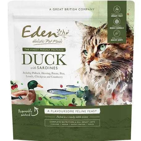 Eden Feline Feast Duck and Sardines Dry Cat Food 1.5kg
