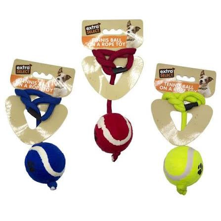 Extra Select Tennis Ball on Rope Dog Toy