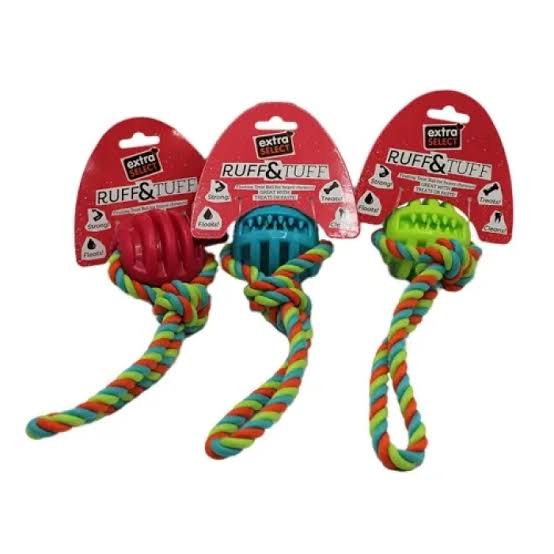 Extra Select Ruff&Tuff TPR Ball on Cotton Rope