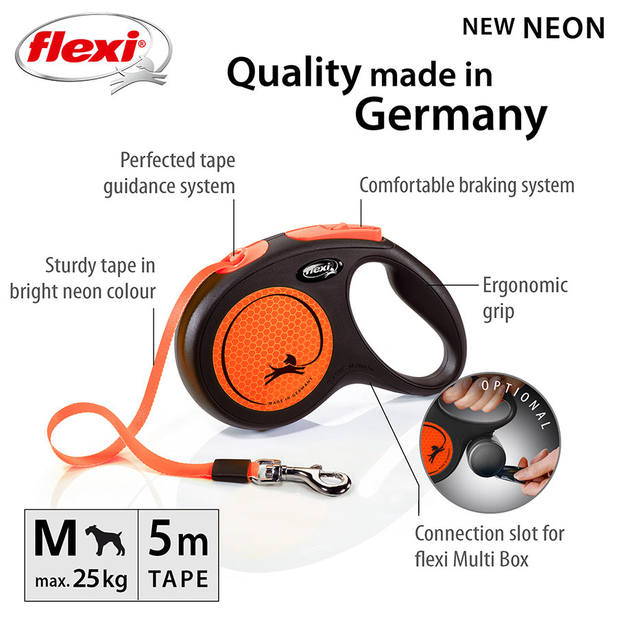 Flexi Neon Tape Orange Small 5m