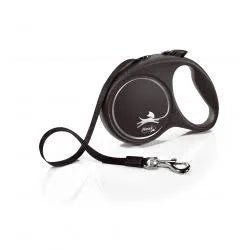 Flexi Black Design Tape Retractable Dog Lead Black