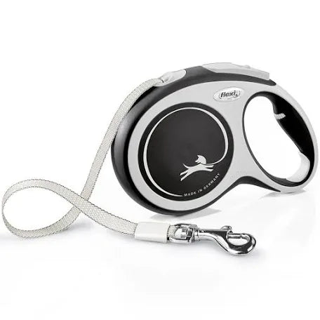 Flexi Comfort Tape Retractable Dog Lead Grey and Black