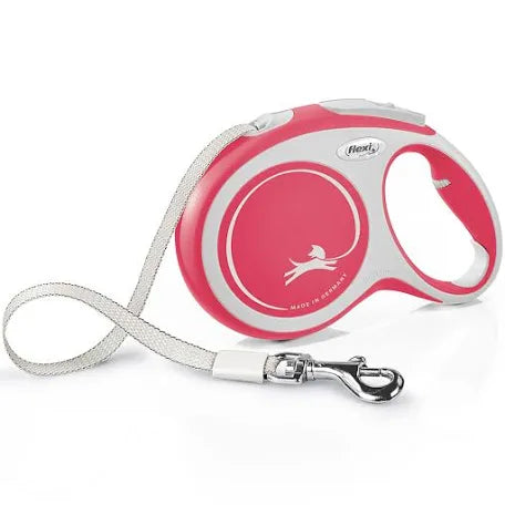 Flexi Comfort Tape Retractable Dog Lead Grey and Red