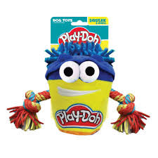 Hasbro Dog Toys Play-Doh Do-Doh T-Shirt Rope And Squeak Tug 7in Yellow/Blue