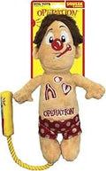 Hasbro Dog Toys Operation Cavity Sam Squeak and Crunch with Rope 12in - Tan/Red/Yellow