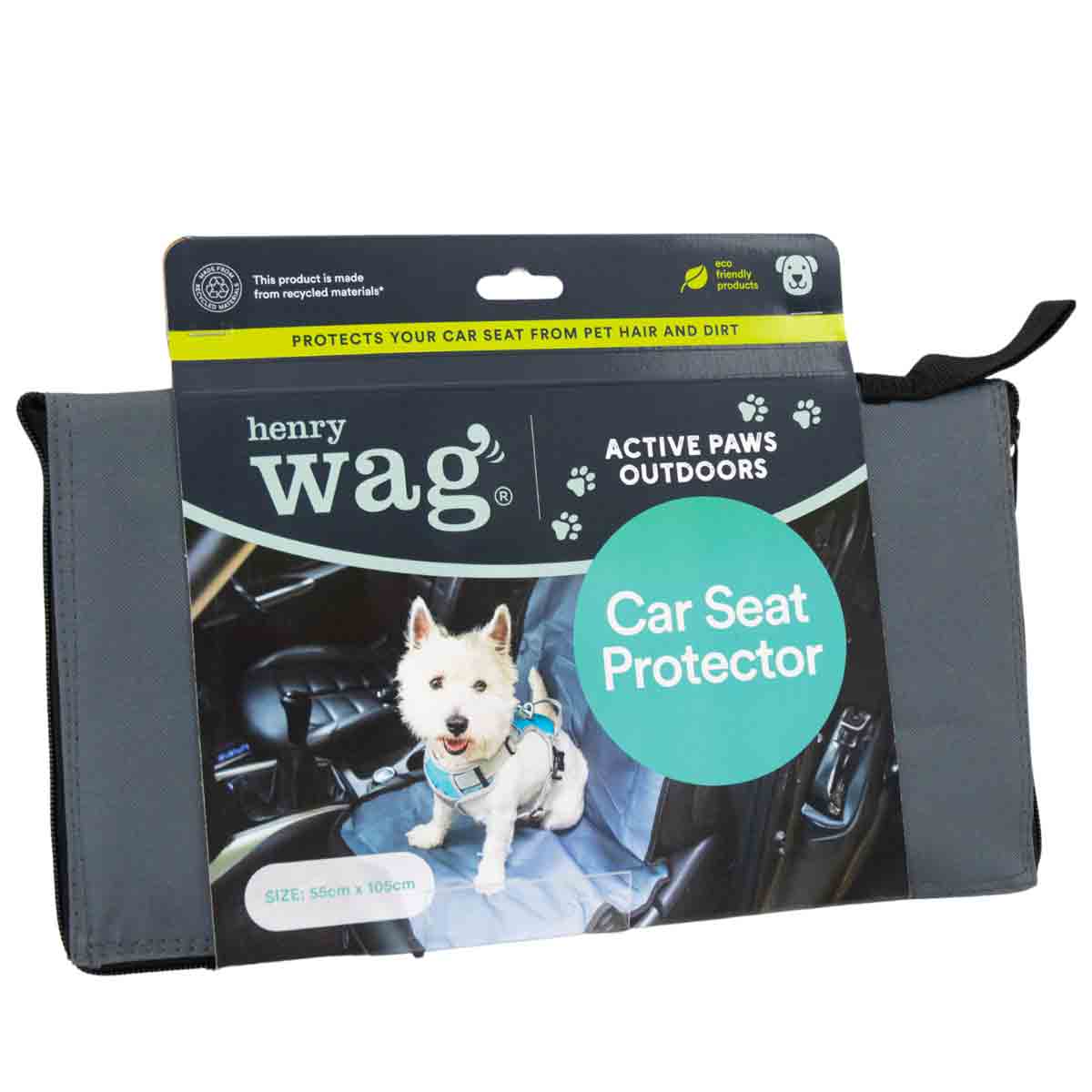 Henry Wag Single Car Seat Protector 105x55cm Grey