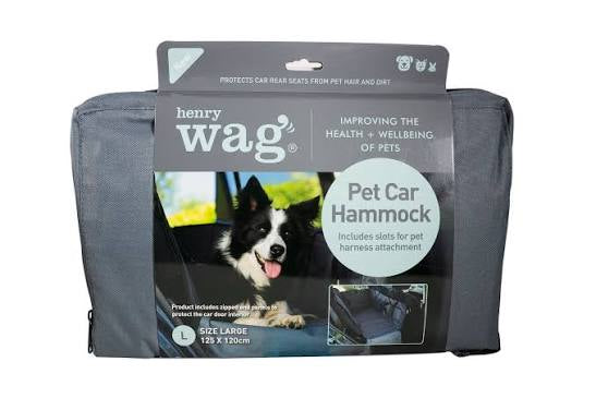 Henry Wag Pet Car Bench Hammock 145x130cm Grey & Black