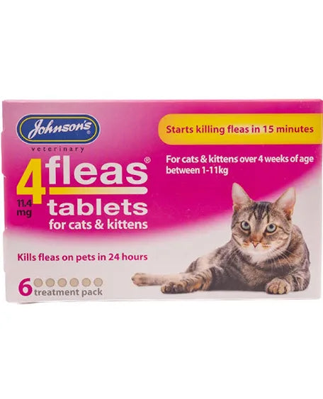 Johnsons D083 4Fleas Tablets Cat 6 Treatment VMD