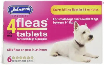 Johnsons D084 4Fleas Tablets Puppy and small dog 6 x Treatment VMD