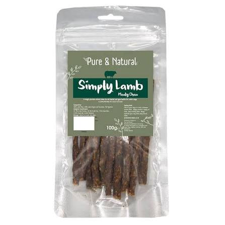 Pure & Natural Meat Strips Lamb 100g