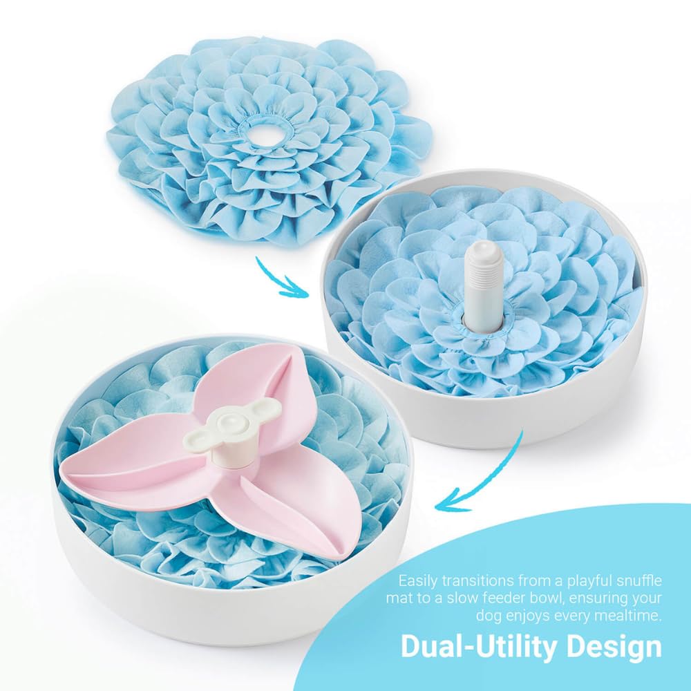 Pet Dream House Spin Accessories Blossom Snuffle Mat Baby Blue Duo Pack