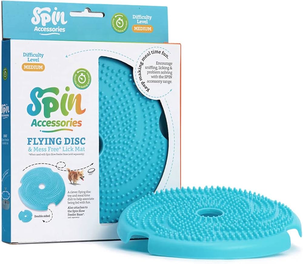 Pet Dream House Spin Accessories Medium Lick Flying Disc Blue