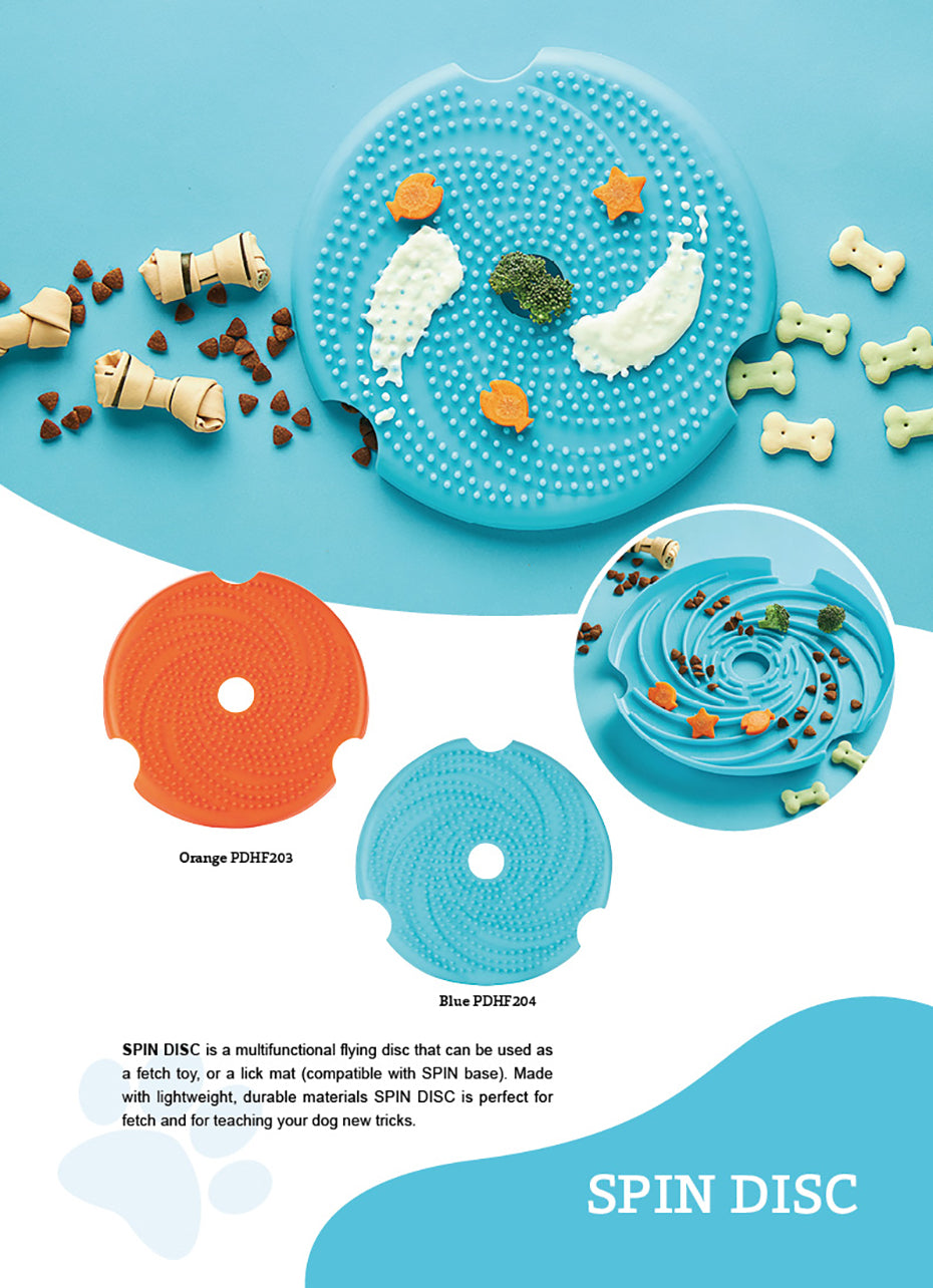 Pet Dream House Spin Accessories Medium Lick Flying Disc Blue