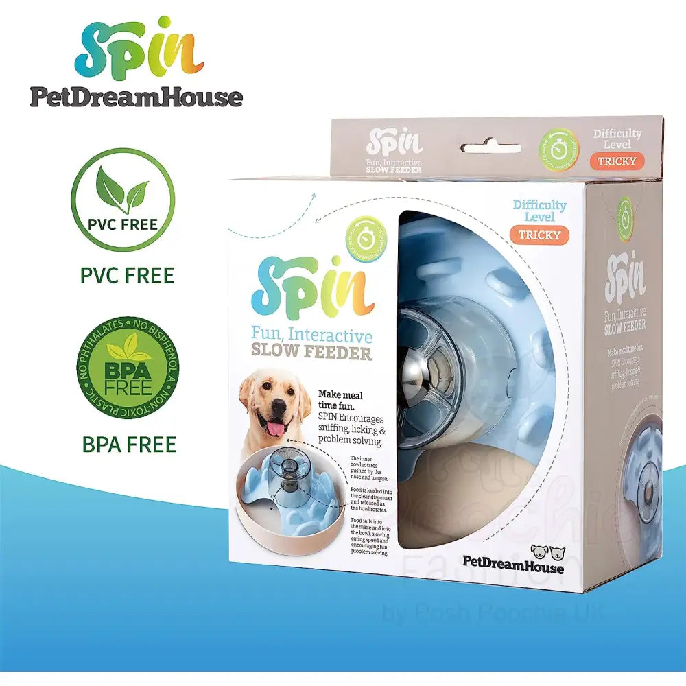 Pet Dream House Spin Interactive Feeder Tricky UFO Maze Baby Blue