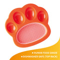 Pet Dream House Paw 2in1 Mini Slow Feeder & Lick Pad Orange