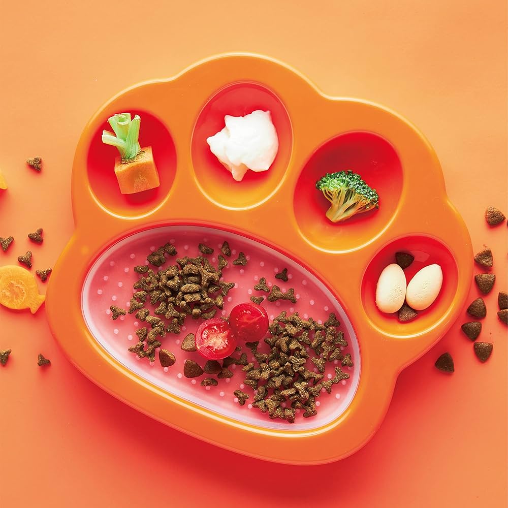 Pet Dream House Paw 2in1 Mini Slow Feeder & Lick Pad Orange