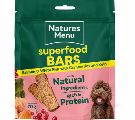 Natures Menu Country Hunter Dog Superfood Bars Fish with Cranberries & Kelp 70gm