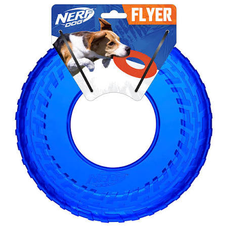Nerf Dog Translucent TPR Tire Flyer 10in Blue