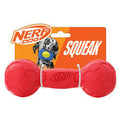 Nerf Dog Rubber Bash Squeak Barbell 7in Red