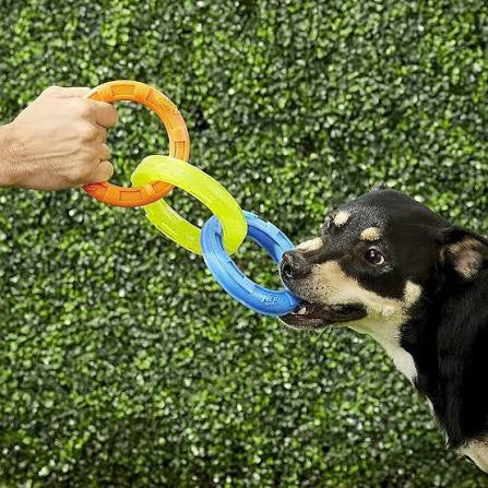 Nerf Dog 3-Ring Tug 10.5in Blue/Green/Orange