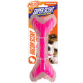Nerf Dog Scented Bacon Super Scent Bone Solid Core 9in Clear/Pink