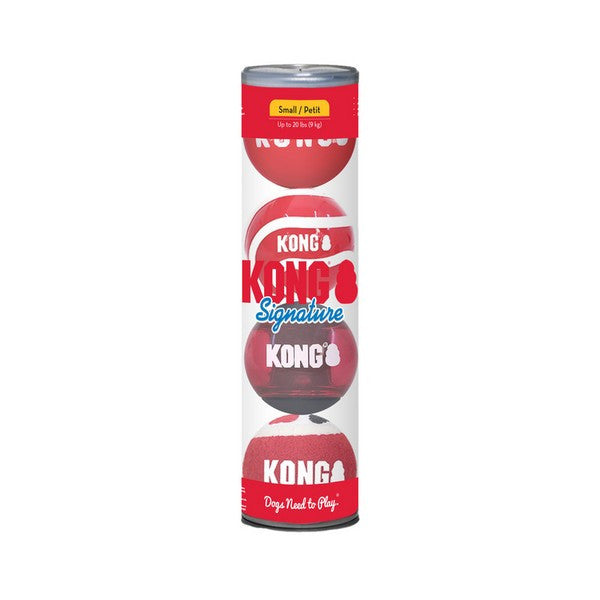 KONG Signature Balls Small 4 Pack Assorted
