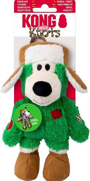 KONG Holiday Wild Knots Bear Assorted Medium/Large - Christmas Line