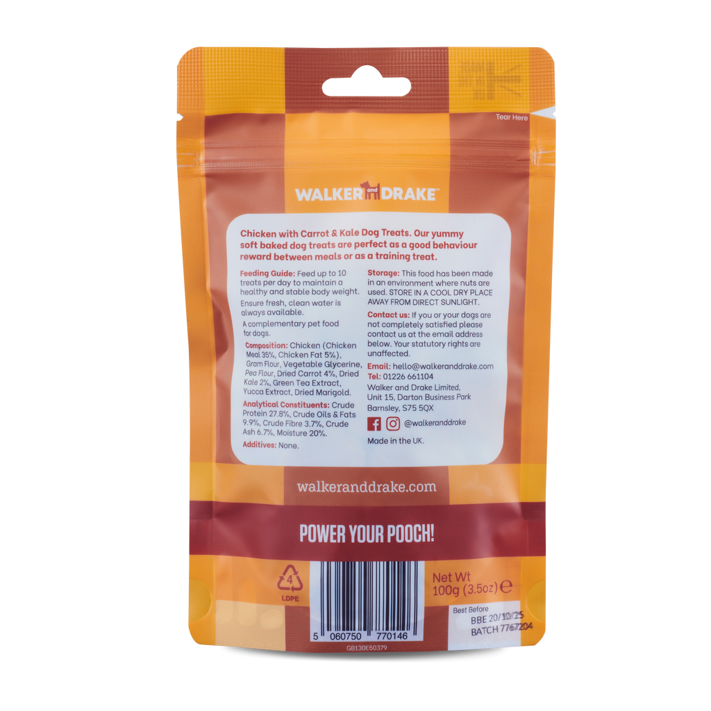 Walker & Drake Chicken with Carrot & Kale Treats 100g