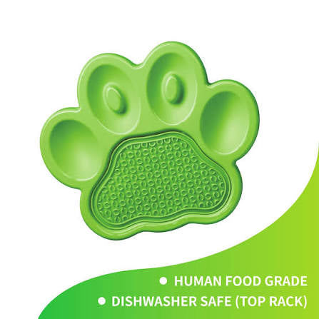 Pet Dream House Paw 2in1 Slow Feeder & Lick Pad Green