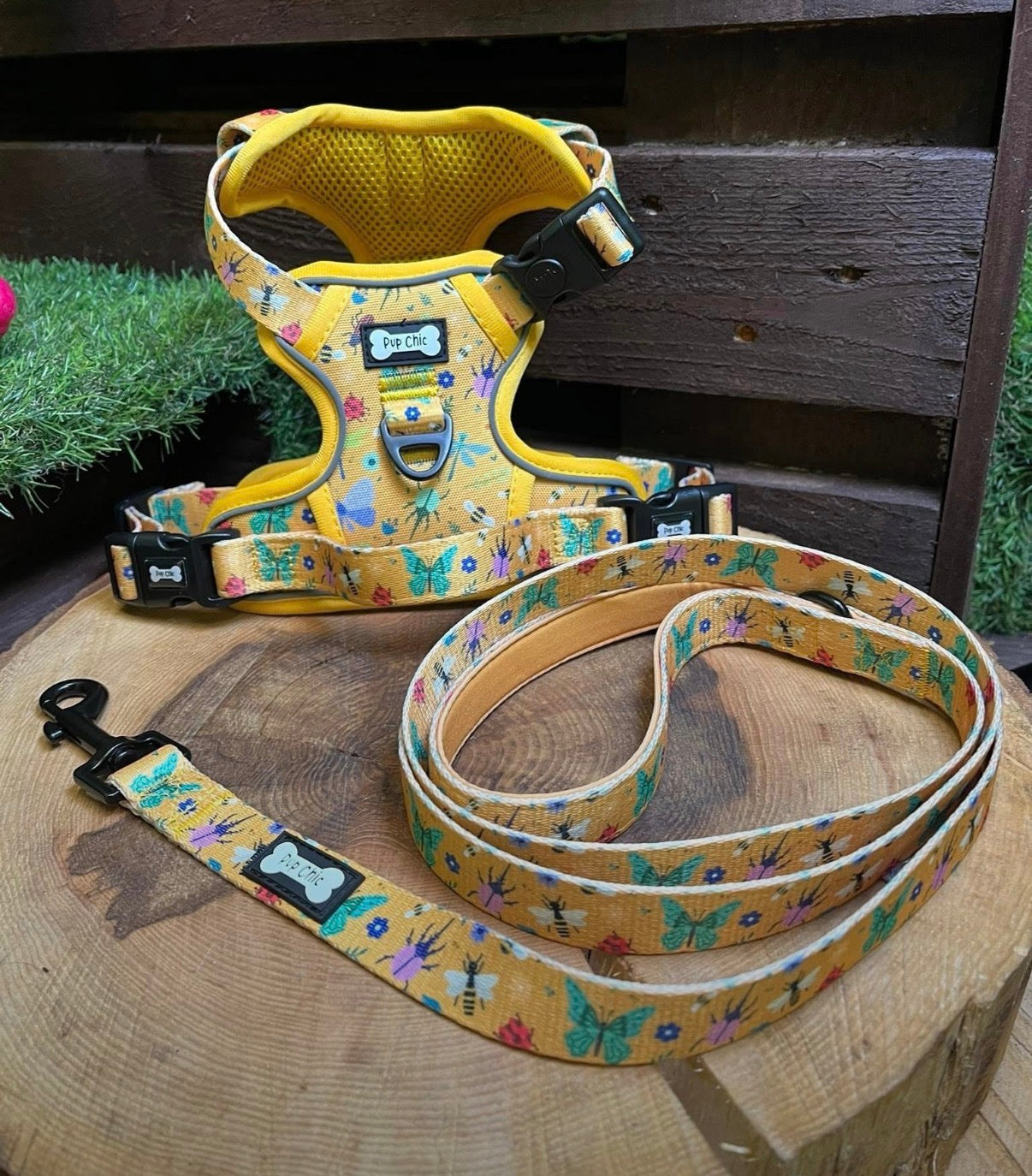 Summer Buzzin yellow 5ft Dog Lead - Pup Chic Boutique