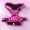 Pup Chic Peacock Power Tactical Harness (pink)