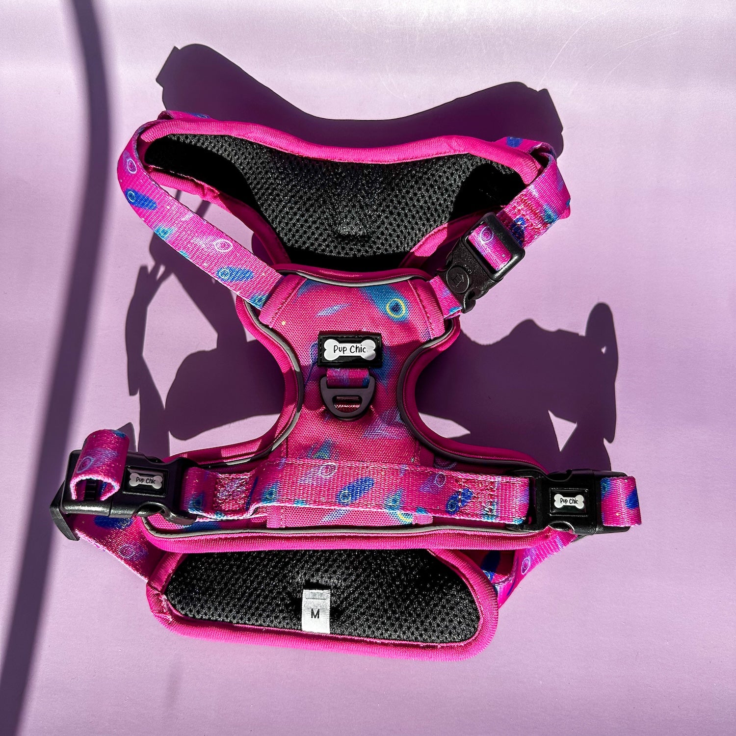 Pup Chic Peacock Power Tactical Harness (pink)