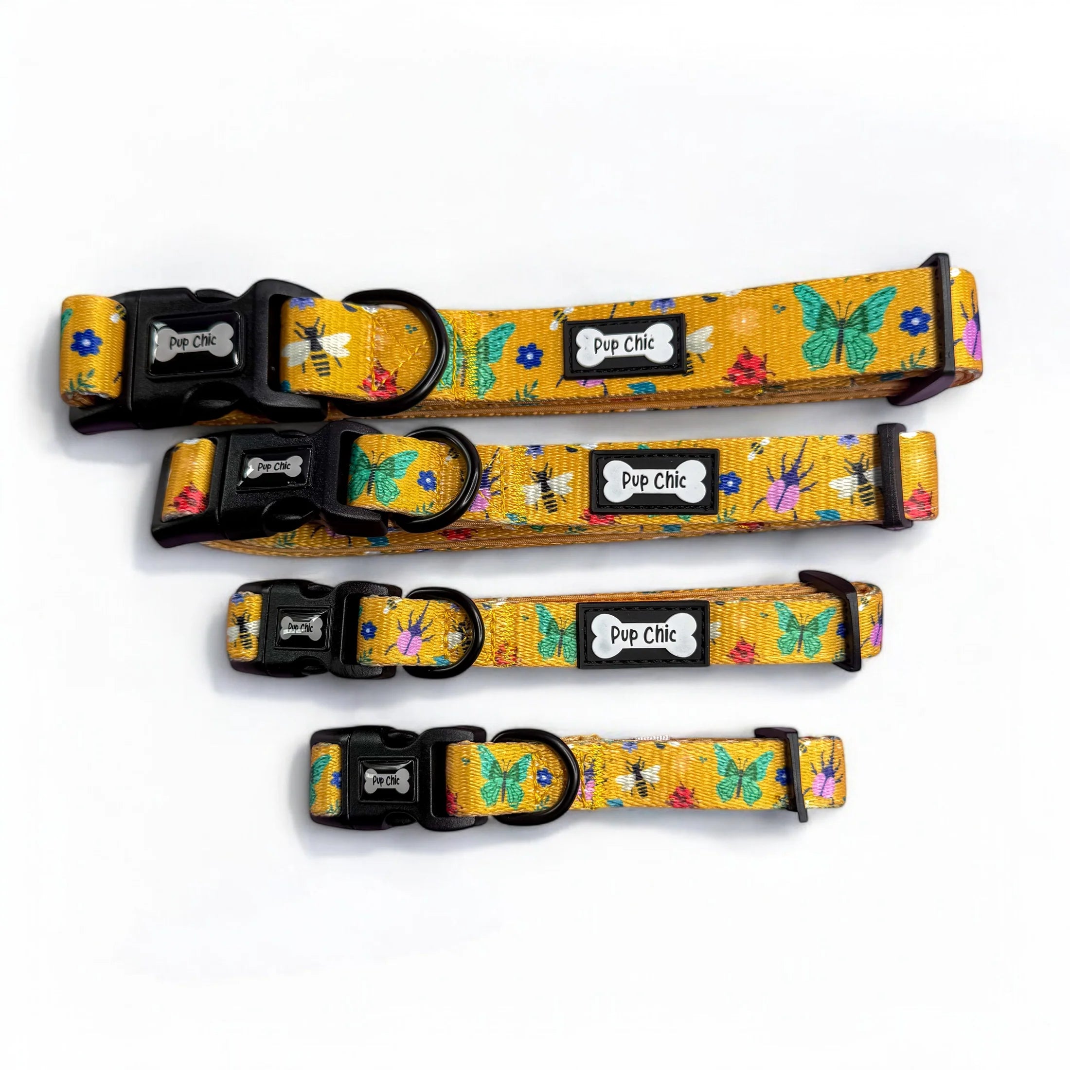 Summer Buzzin yellow dog collar