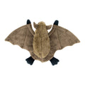 Ancol Heritage Barnaby Bat Midi dog toy with a shaggy brown body, outstretched brown wings and black feet.