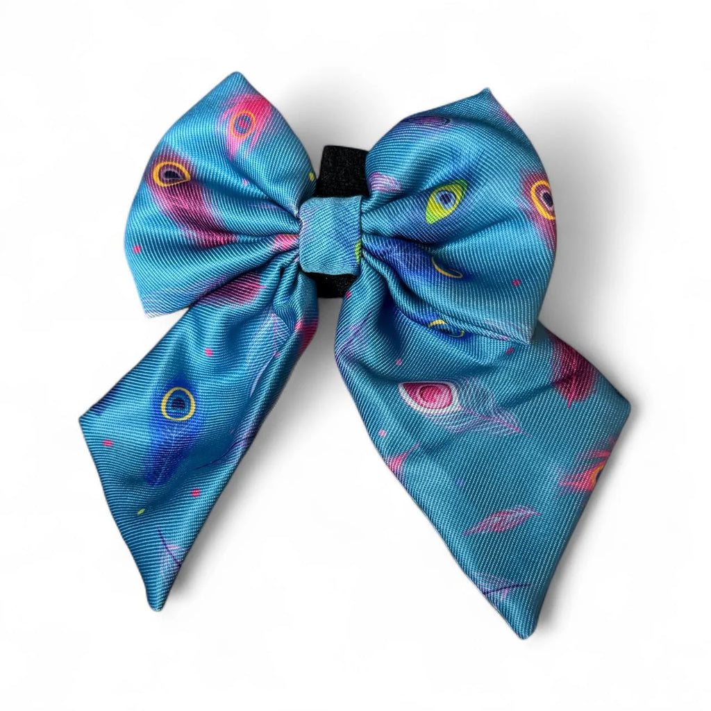 Pup Chic Power Peacock Blue Sailor Bow