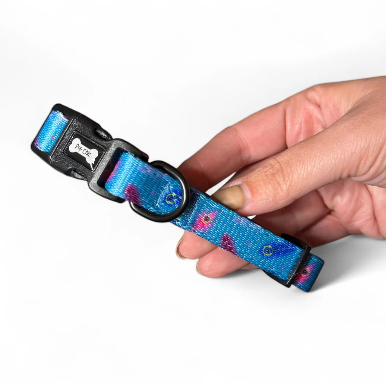 Blue Power Peacock Dog Collars - Adjustable and Tactical 🦚💙 - Pup Chic Boutique