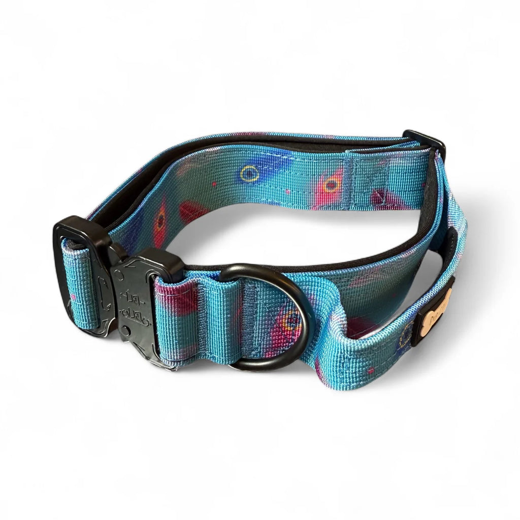 Blue Power Peacock Dog Collars - Adjustable and Tactical 🦚💙 - Pup Chic Boutique